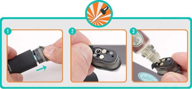 Remplissage du Pod Minican Aspire